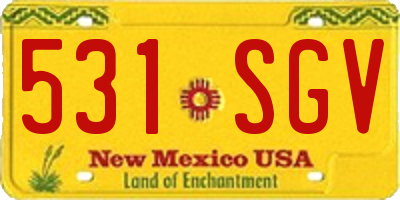 NM license plate 531SGV