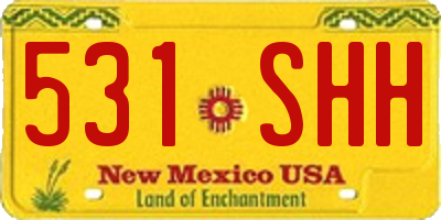 NM license plate 531SHH