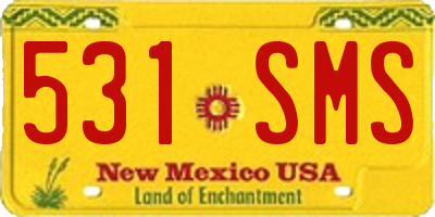 NM license plate 531SMS