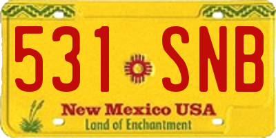 NM license plate 531SNB