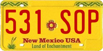 NM license plate 531SOP