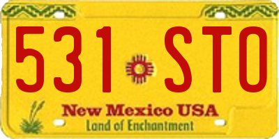 NM license plate 531STO