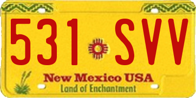 NM license plate 531SVV