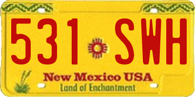 NM license plate 531SWH
