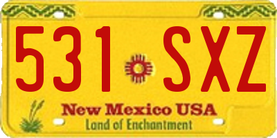 NM license plate 531SXZ