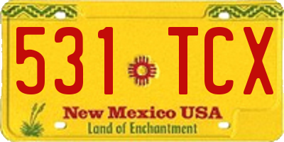 NM license plate 531TCX