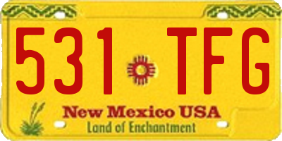 NM license plate 531TFG