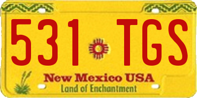 NM license plate 531TGS