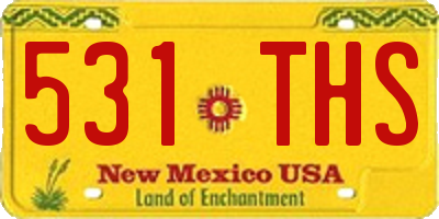 NM license plate 531THS