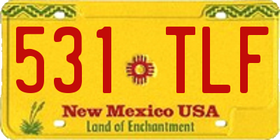 NM license plate 531TLF