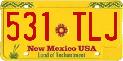 NM license plate 531TLJ