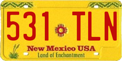 NM license plate 531TLN