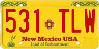 NM license plate 531TLW