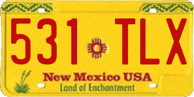 NM license plate 531TLX