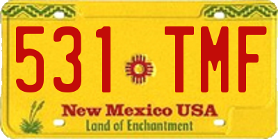 NM license plate 531TMF