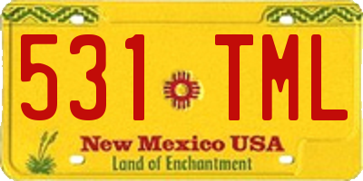 NM license plate 531TML