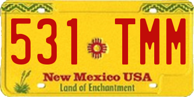NM license plate 531TMM