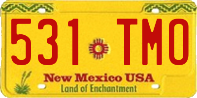 NM license plate 531TMO