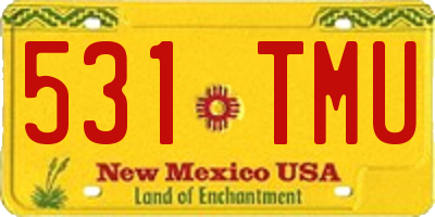 NM license plate 531TMU