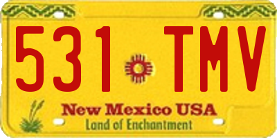 NM license plate 531TMV