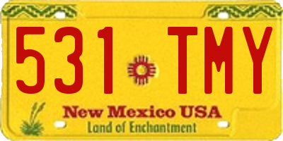 NM license plate 531TMY