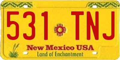 NM license plate 531TNJ