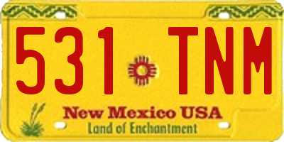 NM license plate 531TNM