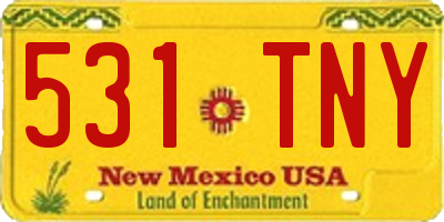NM license plate 531TNY