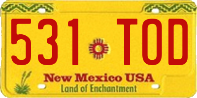 NM license plate 531TOD