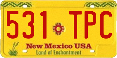 NM license plate 531TPC