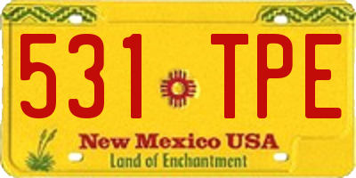 NM license plate 531TPE