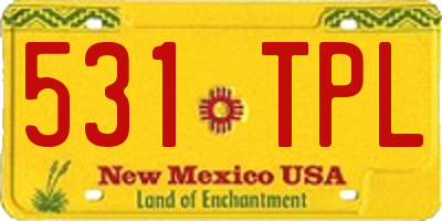 NM license plate 531TPL