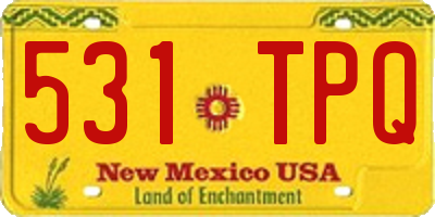 NM license plate 531TPQ