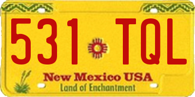 NM license plate 531TQL