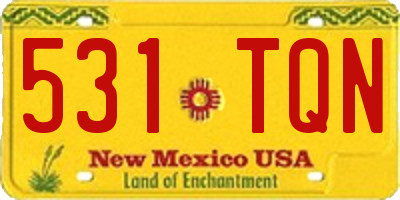 NM license plate 531TQN