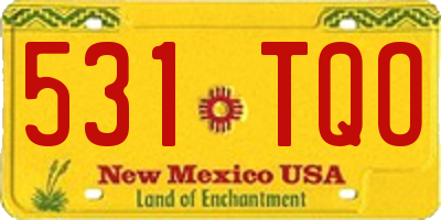 NM license plate 531TQO