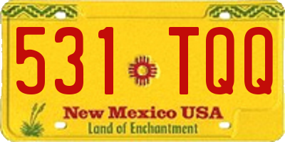 NM license plate 531TQQ
