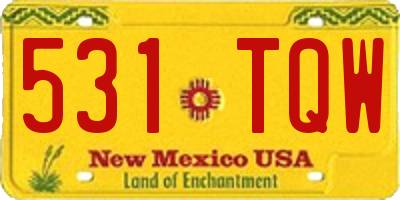 NM license plate 531TQW