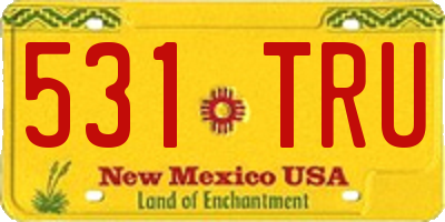 NM license plate 531TRU