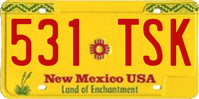 NM license plate 531TSK