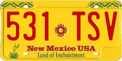 NM license plate 531TSV