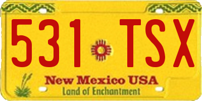 NM license plate 531TSX