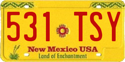 NM license plate 531TSY