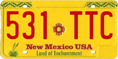 NM license plate 531TTC