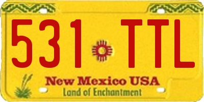 NM license plate 531TTL