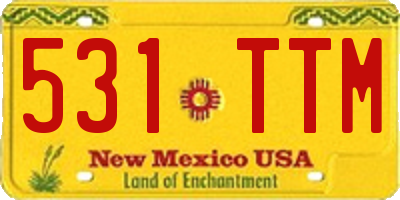 NM license plate 531TTM