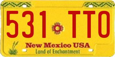NM license plate 531TTO