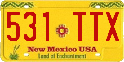 NM license plate 531TTX