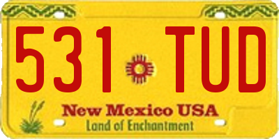 NM license plate 531TUD