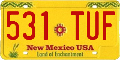 NM license plate 531TUF